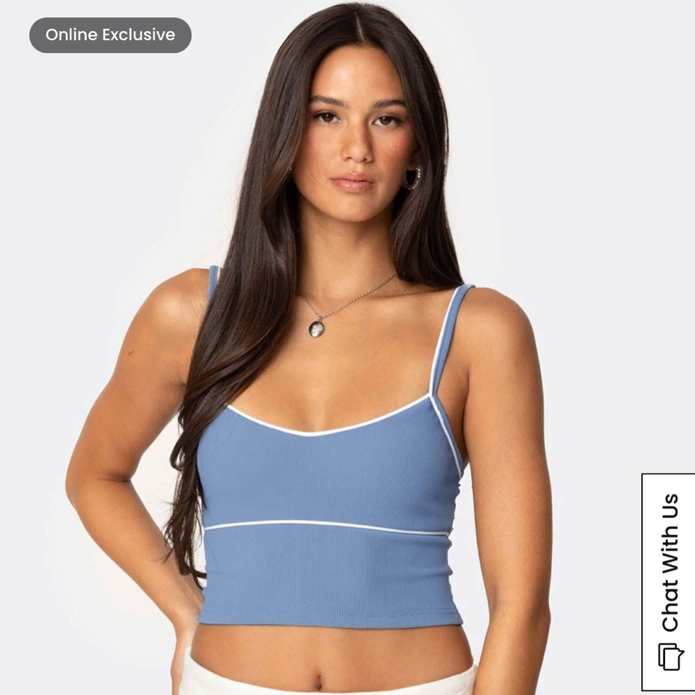 Edikted blue and white online exclusive tank!